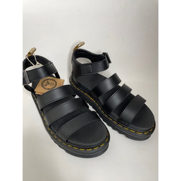 Dr Doc Martens Black Blaire Vegan Gladiator Sandals Size 38 US 7 NWT - Picture 2 of 7